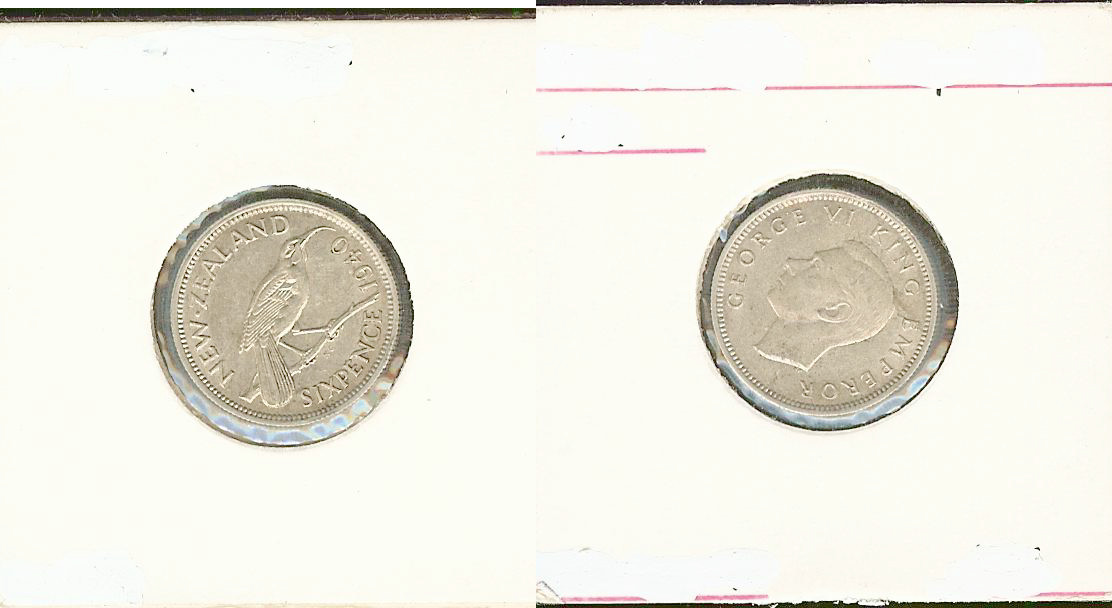 NOUVELLE-ZÉLANDE 6 Pence Georges VI 1940 TTB+